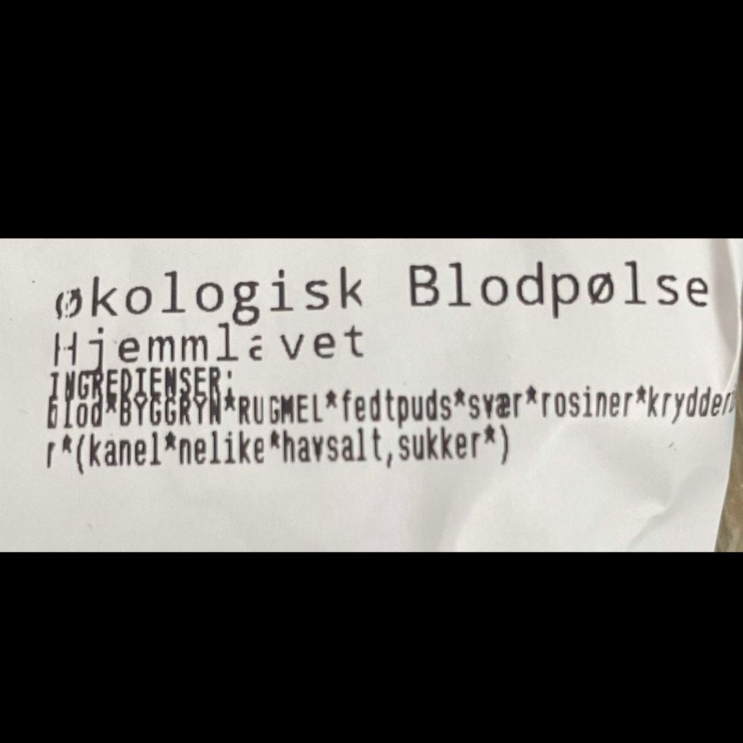 Økologisk Blodpølse